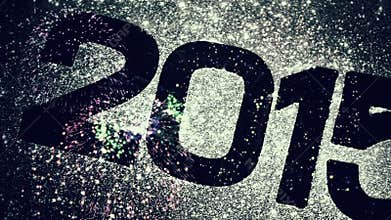 2015 with exploding fireworks