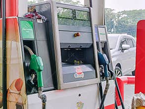 Fuel dispenser machine at a Pertamina gas station in South Jakarta
