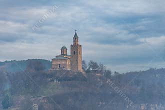 VELIKO TARNOVO, BULGARIA - MARCH 15, 2022: Ascension Patriarchal Cathedral on top of Tsarevets Hill