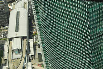 Skyscraper train station