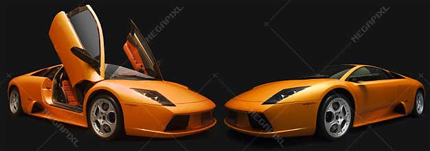 Two Orange Lamborghinis.