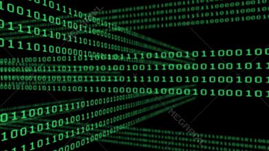 Binary code grid on black background