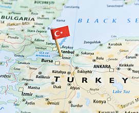 Turkey map and flagpin