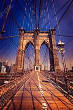 Brooklyn Bridge and Manhattan New York City US