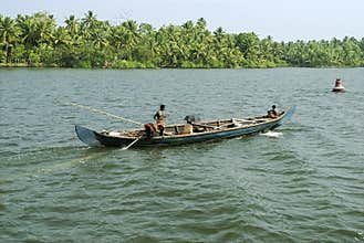 Backwaters- Daily life- Country boat activity