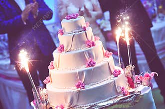 Purple wedding cake