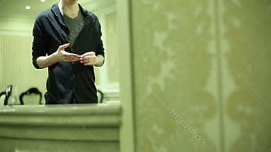 Magician doing tricks with a ring