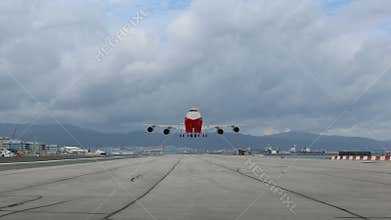 Passenger aircraft taking off