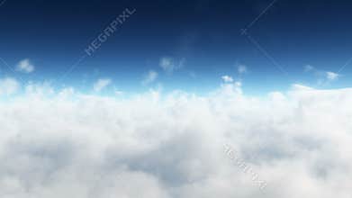 Flight in clouds. Loopable background.