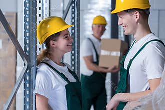 Young storage workers