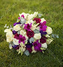 Pink and purple wedding bouquet