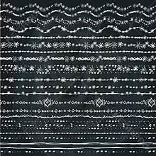 Hand drawn seamless border set.Winter Doodle decor