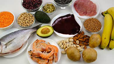 Foods that contain vitamin B6. Selective focus.