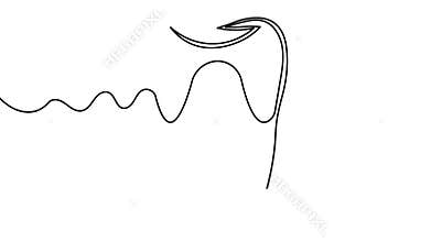 Minimalist teeth outline abstract continuous one line drawing 4k animation