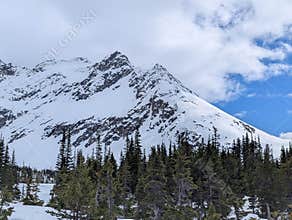 Beautiful mountain peek above Upper Dewy Lake