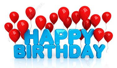 Happy Birthday with balloons