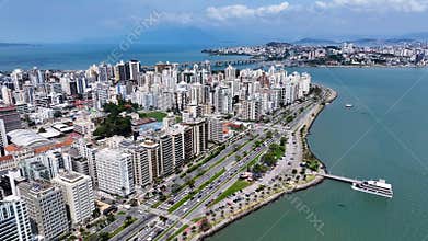 Florianopolis Skyline At Florianopolis In Santa Catarina Brazil.
