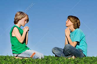 Prayer group children praying