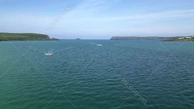 River Camel, Cornwall, England: DRONE VIEWS: The River Camel, fishing boats and a beautiful beach