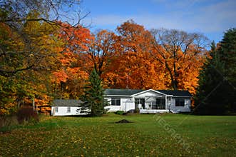 White Ranch Home, Fall Country Colors