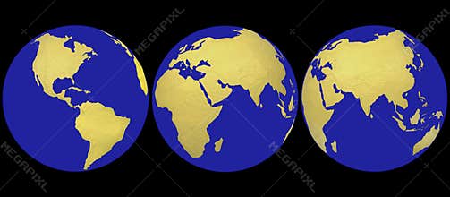 Globe World Earth Planet Map Set America Europe Africa Asia