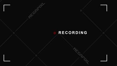 Camera Recording Screen Overlay with Red Rec Dot and Viewfinder Corners on Black Background