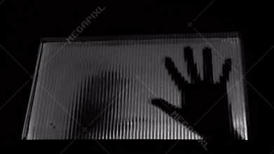 Trapped man knocking on door