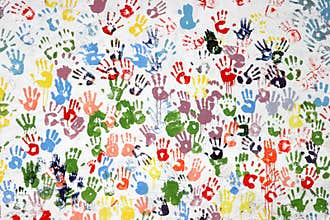 Colorful hand-prints
