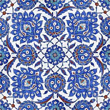 Floral patterns on Ottoman tiles, istanbul, turkey