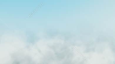 Soft, light fog with smoothly flowing, airy, volumetric clouds.