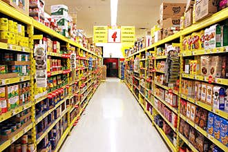 Grocery store shelves