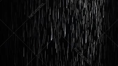 Realistic heavy rain falling on a black background seamless loop