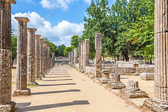 Ruins in Ancient Olympia, Peloponnes, Greece