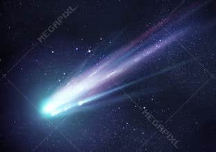 Super Bright Comet at Night