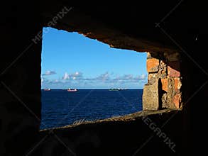 Landscape from the coast over the sea