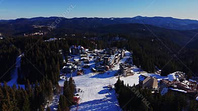Winter landscape in the Carpathians with resorts in Bulgaria
