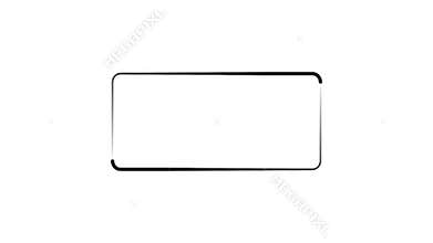Animated blank rectangular text box with rounded corners, dynamic frame animation for design elements