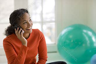 Black woman on cell phone