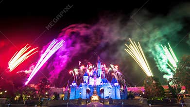 The Famous Stars Firework Of Hong Kong DisneyLand