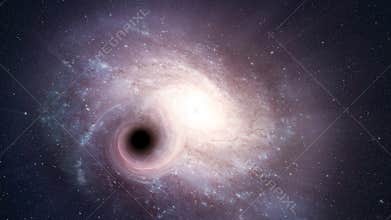 Spiral galaxy and a black hole