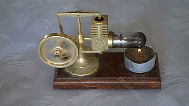 A miniature stirling engine in motion