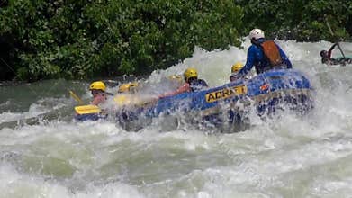 Rafting in rough waters the White Nile