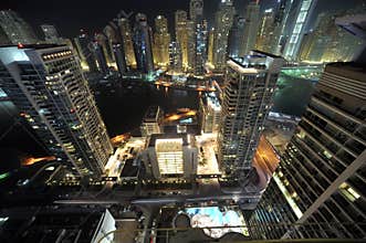 United Arab Emirates: Dubai skyline at night