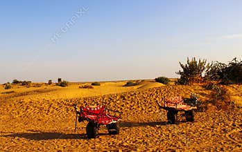 Colourful camel cart tribal desert traditional craftsmanship