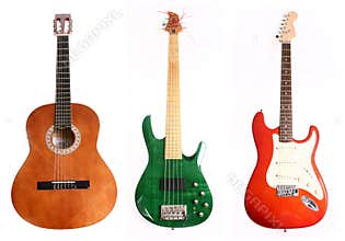 Three different guitars