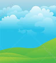 Green grass and bright sky