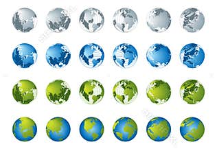 World map, 3D globe series