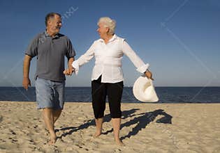 Senior couple on beach