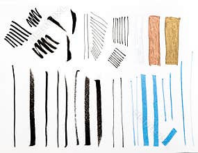 Black and gold line made by ink and marker on white paper,Texture ink and pencil line