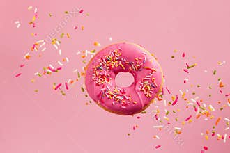 Sprinkled Pink Donut
